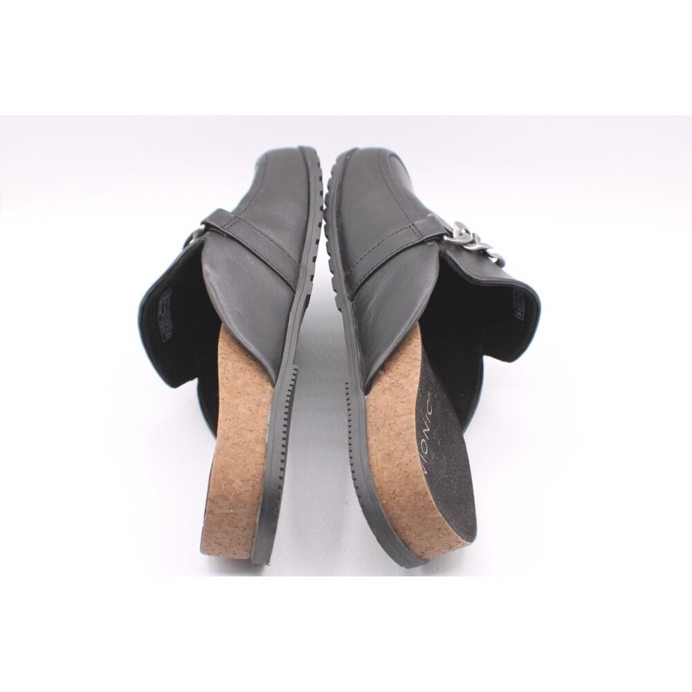 Vionic Georgie Womens Size 9 Black Leather Slip-On Mules W/ Chain Accent - Picture 8 of 9